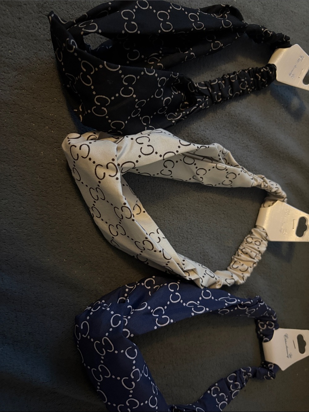 FASHION Patterned Headband - Black, White, Navy-ALL 3 for $20